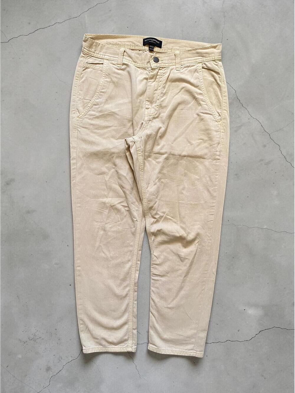 Banana Republic Mens Pants 30x32 Athletic Fit Beige Cotton Chino Khaki Casual